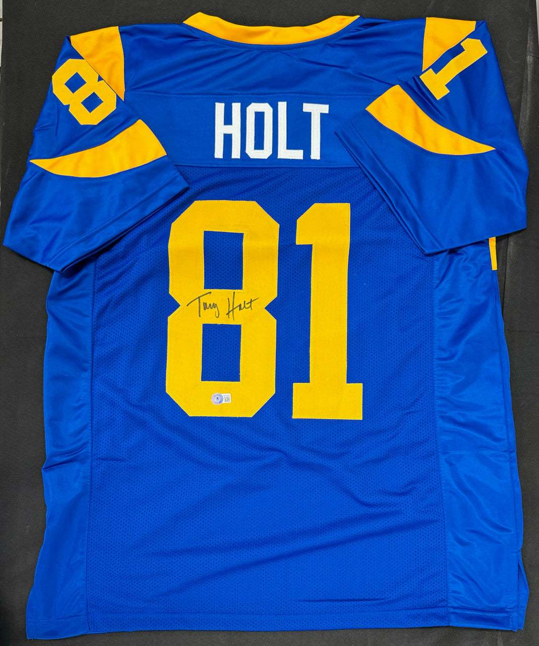 Torry Holt Signed Autographed Custom Jersey Beckett
