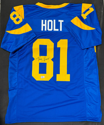 Torry Holt Signed Autographed Custom Jersey Beckett