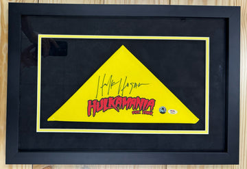 Hulk Hogan Signed Autographed Yellow Hulkamania Bandana Framed PSA/DNA