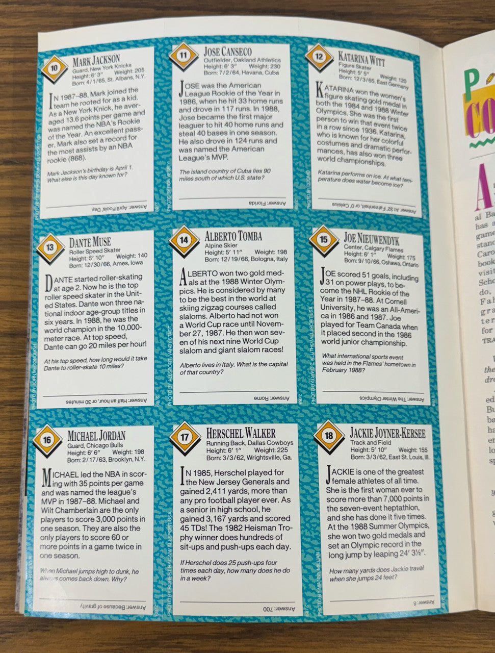 February 1989 Sports Illustrated for Kids Magazine 2nd Issue Complete w/ Cards