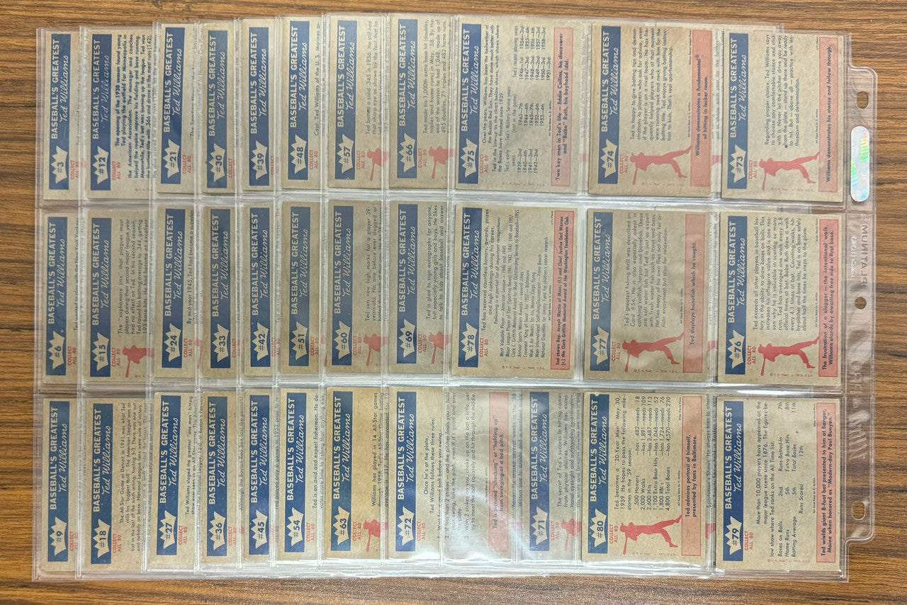 1959 Fleer Ted Williams Baseball Near Complete Set (78/80) EX-EX+