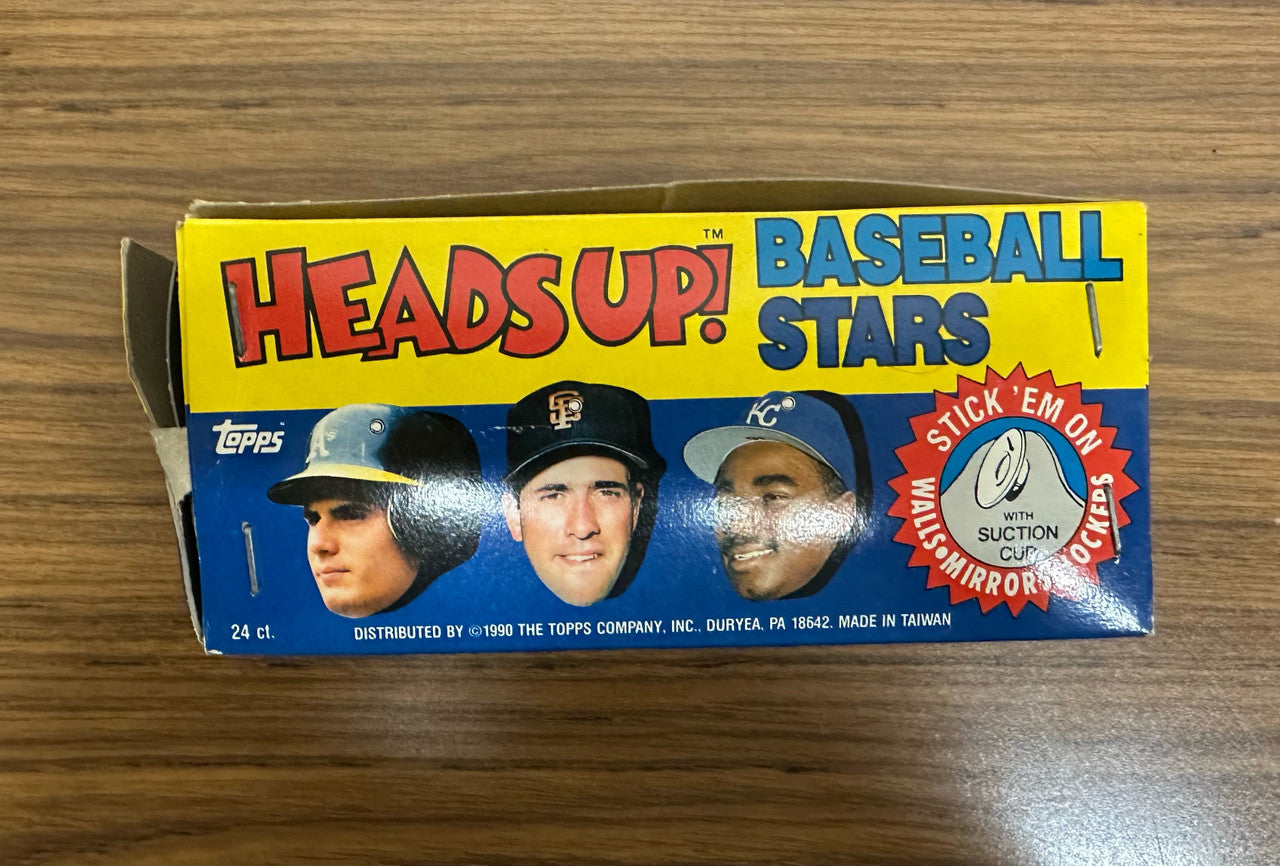 1990 Topps Heads Up Baseball Box w/ 24 Pin-Ups