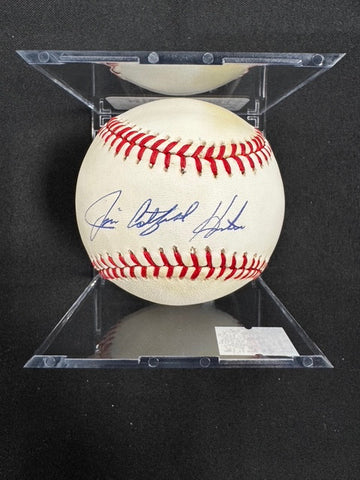 Jim Catfish Hunter Signed Autographed Rawlings OAL Baseball JSA *4704