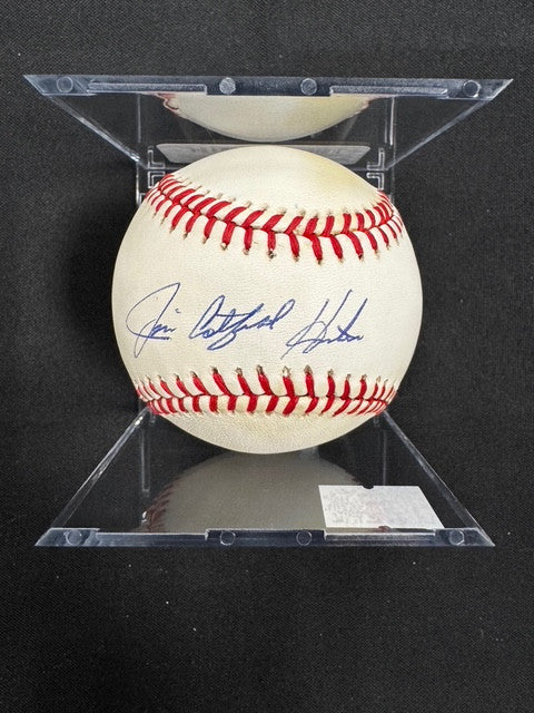Jim Catfish Hunter Signed Autographed Rawlings OAL Baseball JSA *4704