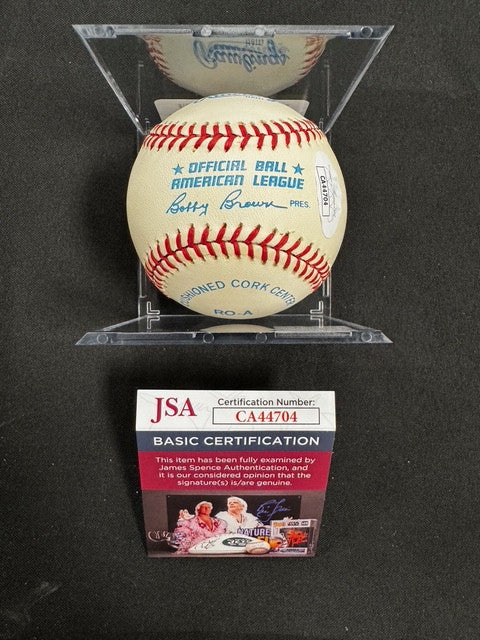 Jim Catfish Hunter Signed Autographed Rawlings OAL Baseball JSA *4704
