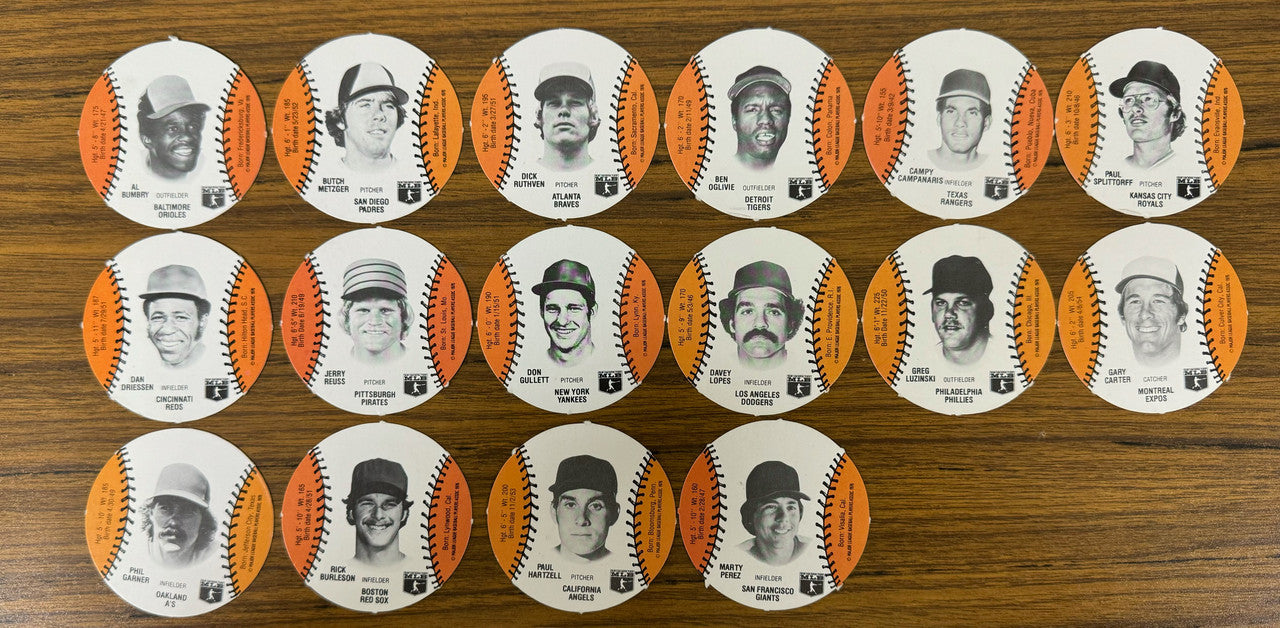 1977 Burger Chef Baseball Discs Near Complete Set 143/216 w/ Stars