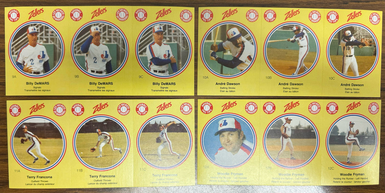 1982 Zellers Baseball Complete Panel Set - 20 Panels - 60 Cards