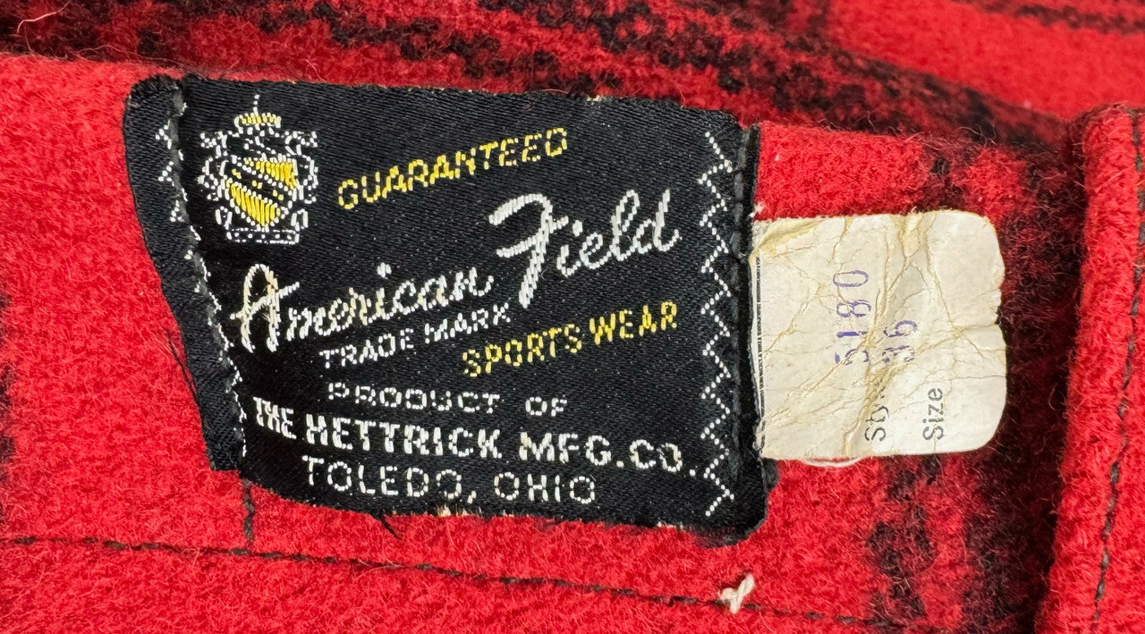 1950s-1960s Hettrick Co. American Field 4 pc Buffalo Plaid Wool Hunting Outfit