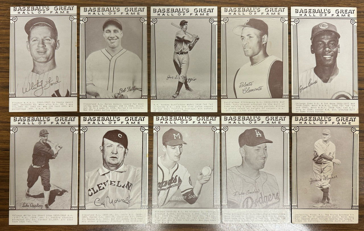 1974 + 1977 Exhibits Baseball's Great Hall of Fame Lot of 28 VG-EX