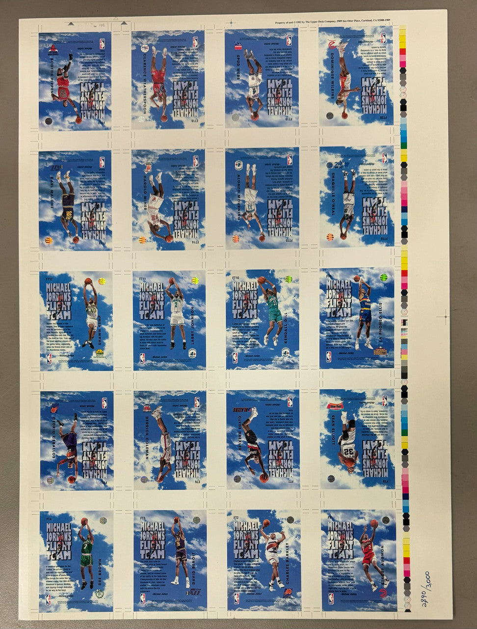 1993-94 Upper Deck Michael Jordan's Flight Team Complete Set Uncut Sheet NM