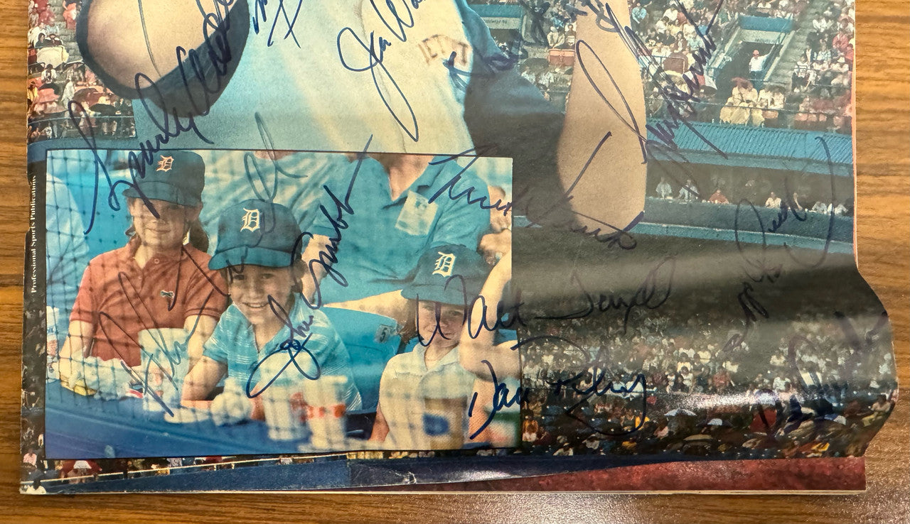 1987 Detroit Tigers Signed Autographed Scorebook Program Trammell Sparky ++++