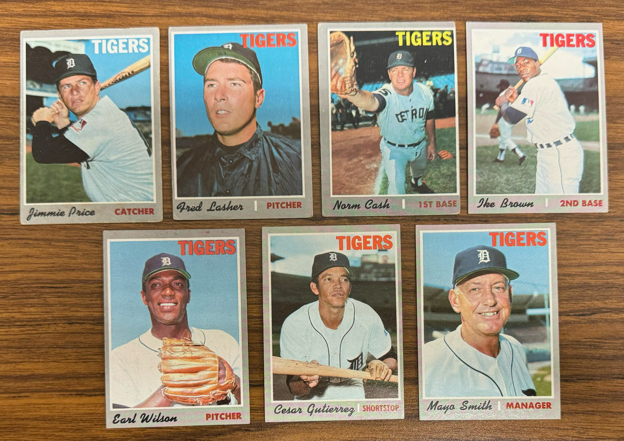 1970 Topps Detroit Tigers Team Set (31) Kaline VG-EX Overall