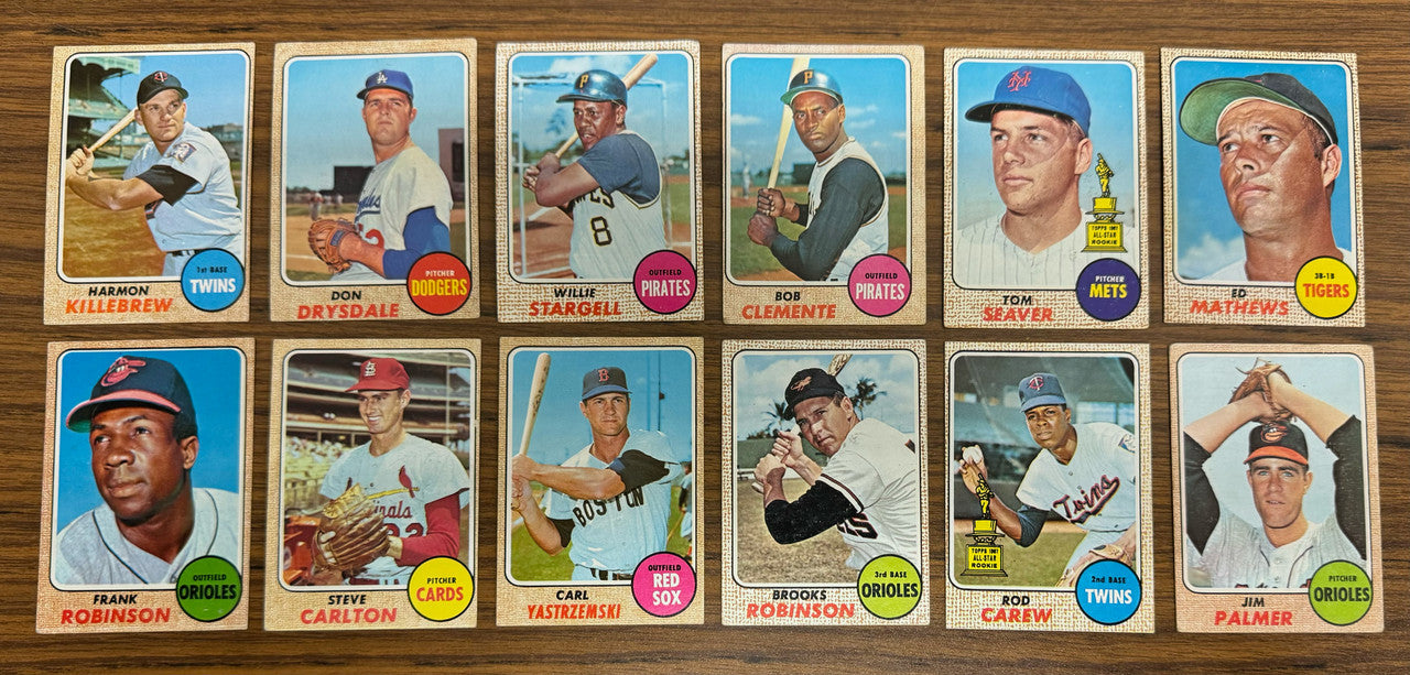 1968 Topps Baseball Near Complete Set 574/598 Overall EX+