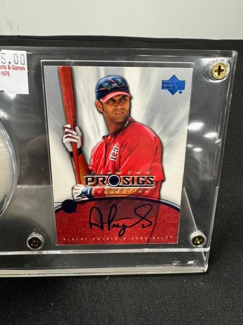 Albert Pujols Signed Autographed Rawlings OML Baseball w/ Card Steiner MLB