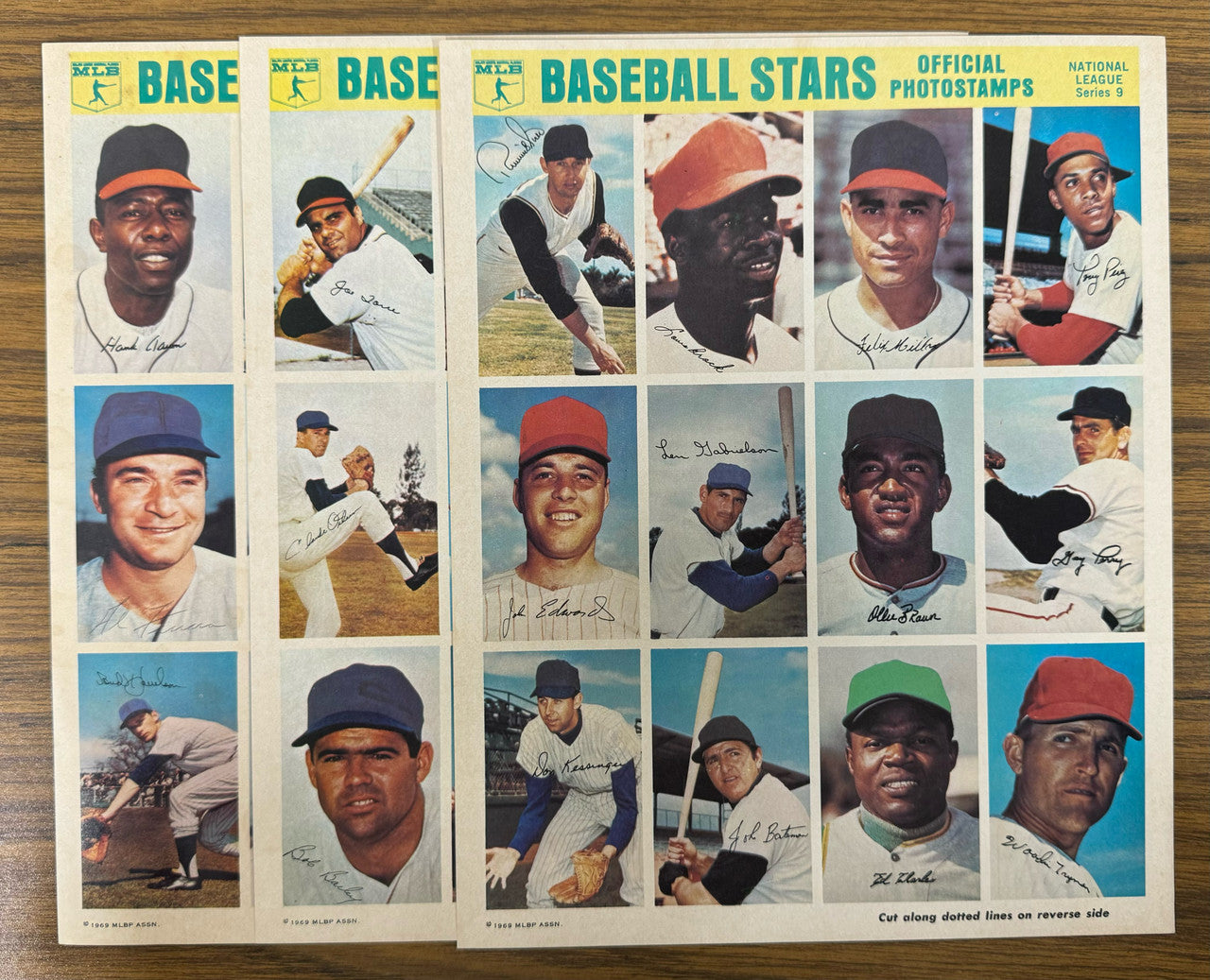 1969 MLB Baseball Stars Official Photo Stamps Complete Set AL NL 1-9 216 Stamps