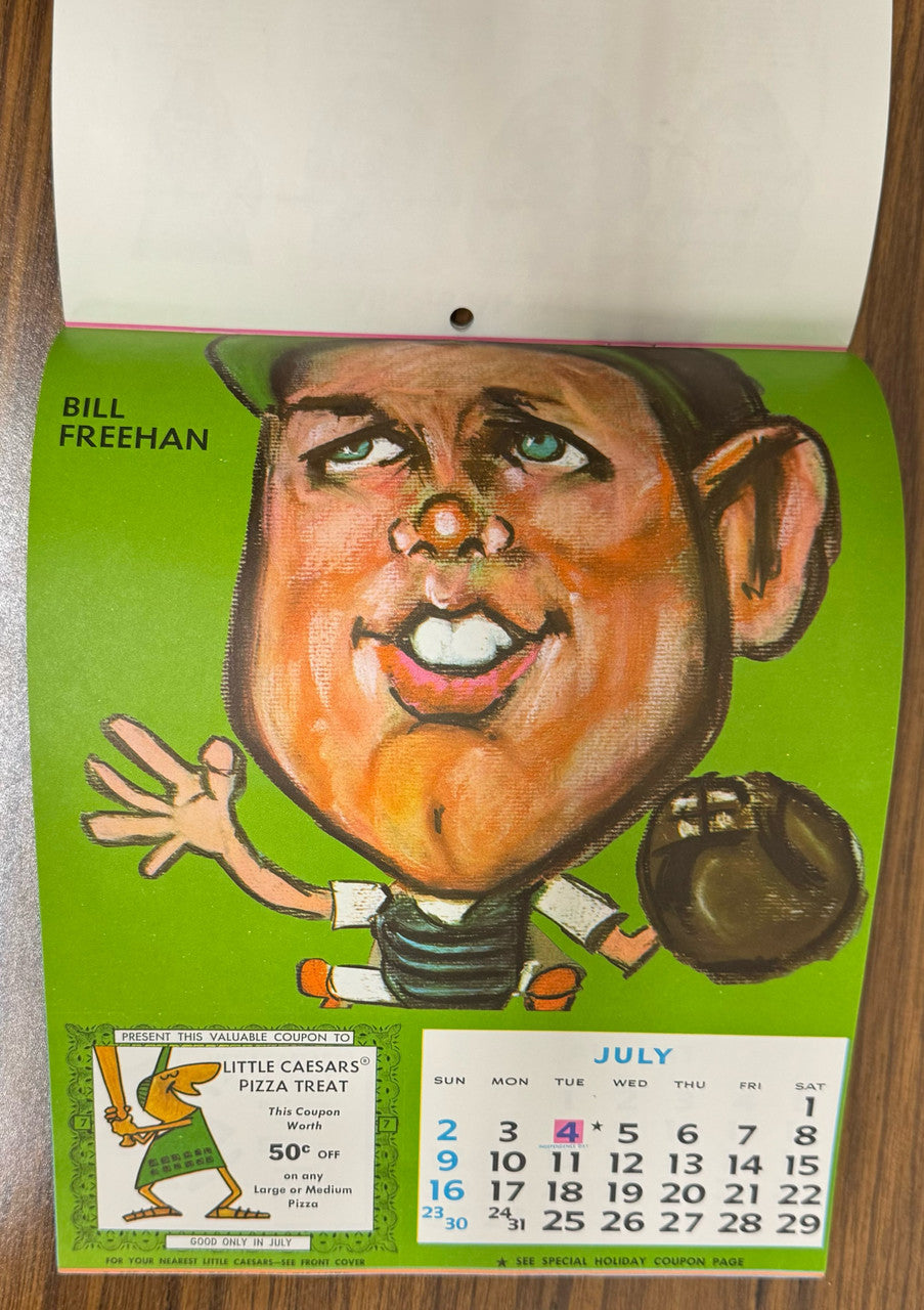 1972 Little Caesars Tasco All-Star Calendar Howe Kaline Butkus