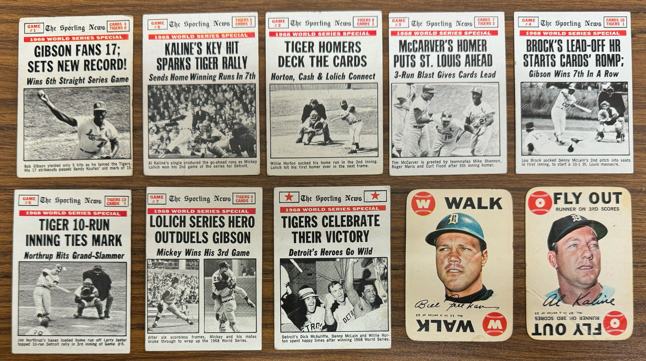1968 Topps Detroit Tigers Master Team Set (38) w/ Game & 1969 WS VG-EX+