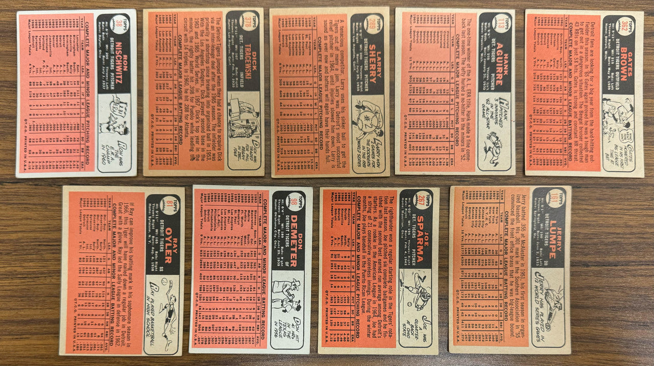 1966 Topps Detroit Tigers Team Set (33) Kaline McLain VG-EX