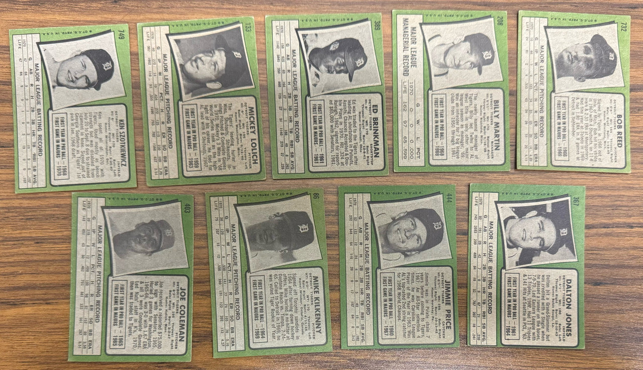1971 Topps Detroit Tigers Team Set (33) Kaline VG-EX/MT