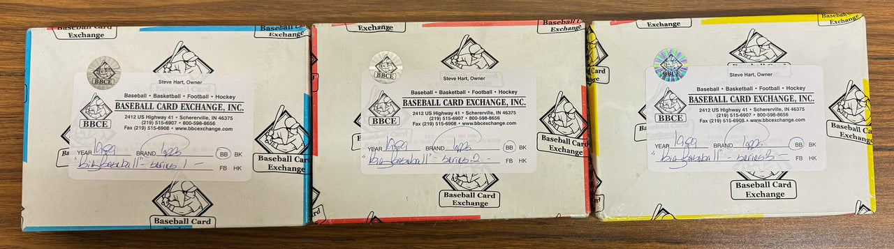 1988-1990 Topps Big Baseball Series 1-3 Complete Run 9 Boxes BBCE Wrapped Sealed