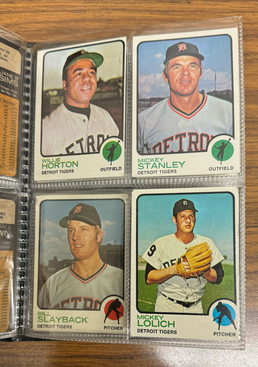 1973 Detroit Tigers Team Complete Set (30 Cards) EX With Album