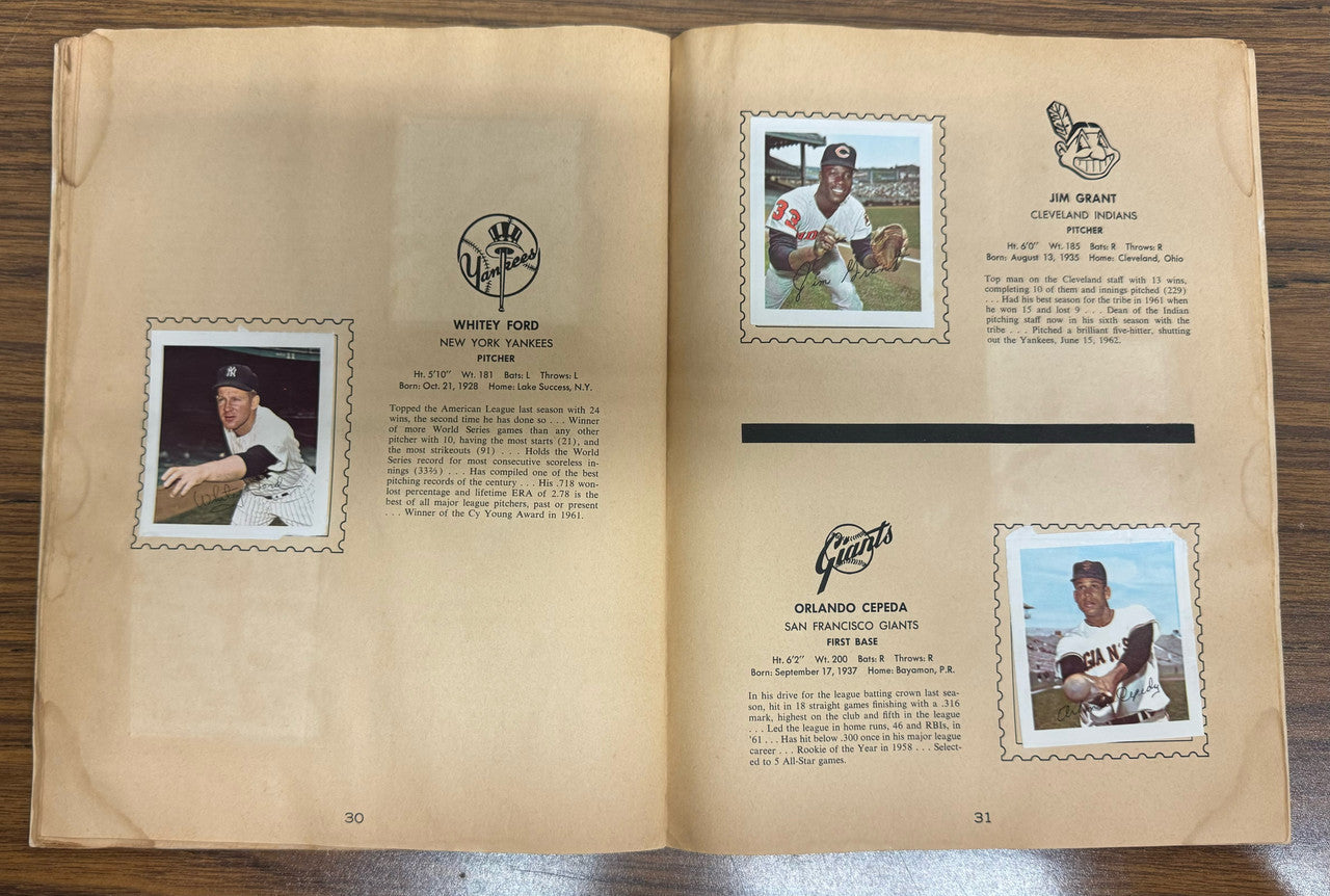 1964 Wheaties Baseball All-Star Stamp Album Complete (-1)