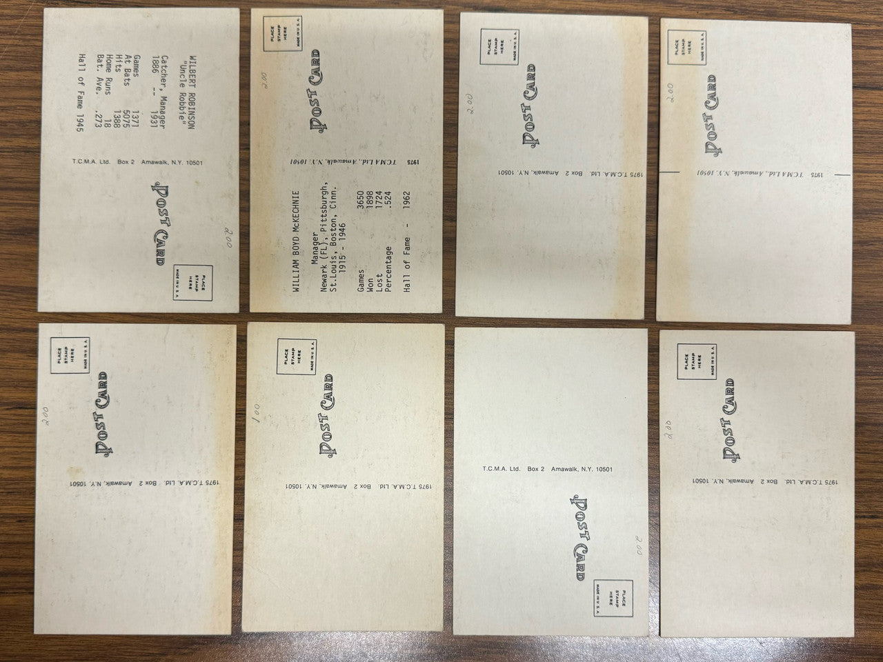 1973 TCMA All-Time Greats Baseball Postcards Lot of 30 VG-EX w/ Mantle