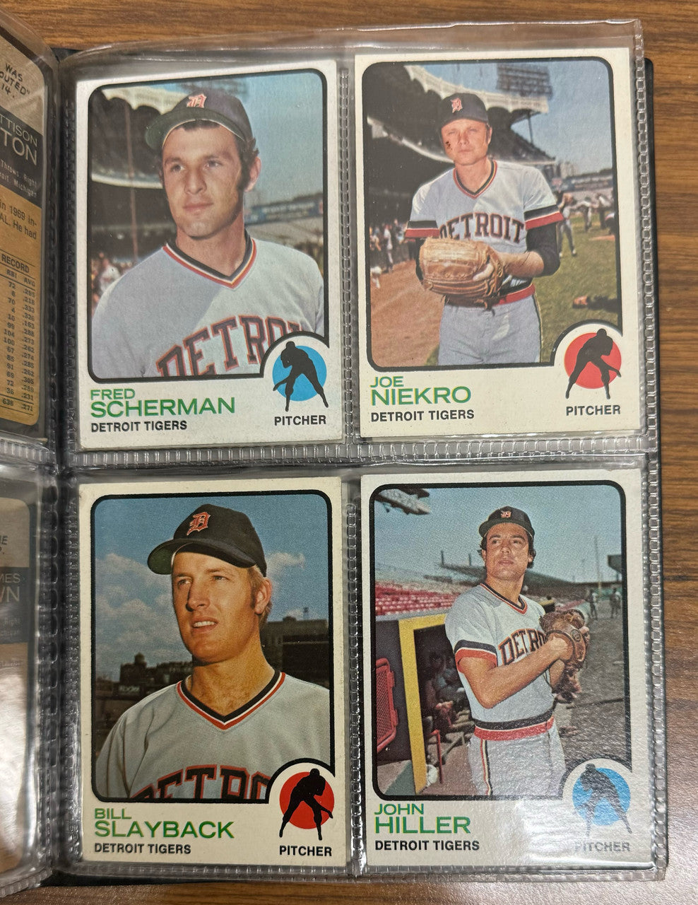 1973 Detroit Tigers Team Complete Set (30 Cards) EX With Album