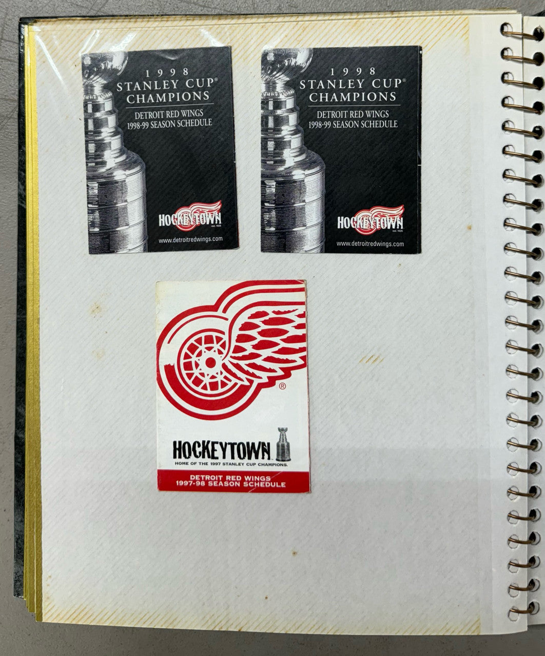 1996-1999 Detroit Red Wings Album w/ 20 Ticket Stubs + Schedules Etc