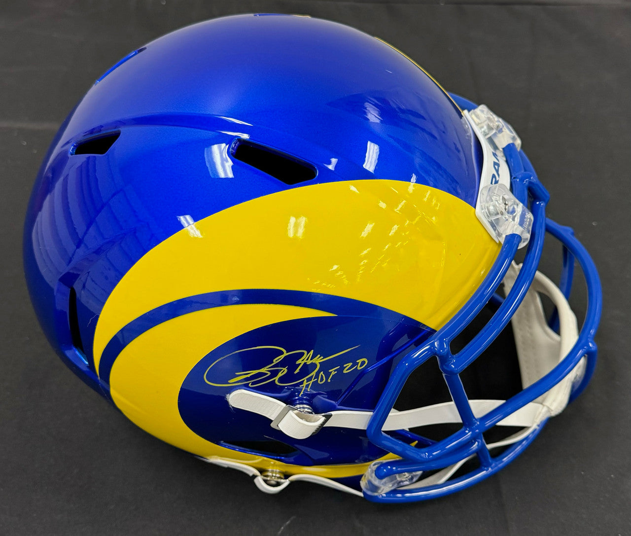 Isaac Bruce Signed Autographed FS Replica Speed Helmet Beckett