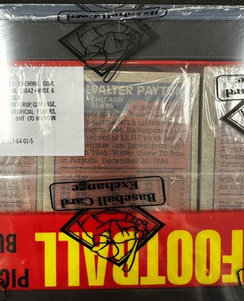 1985 Topps Football Grocery Rack Pack BBCE Sealed Walter Payton on Back