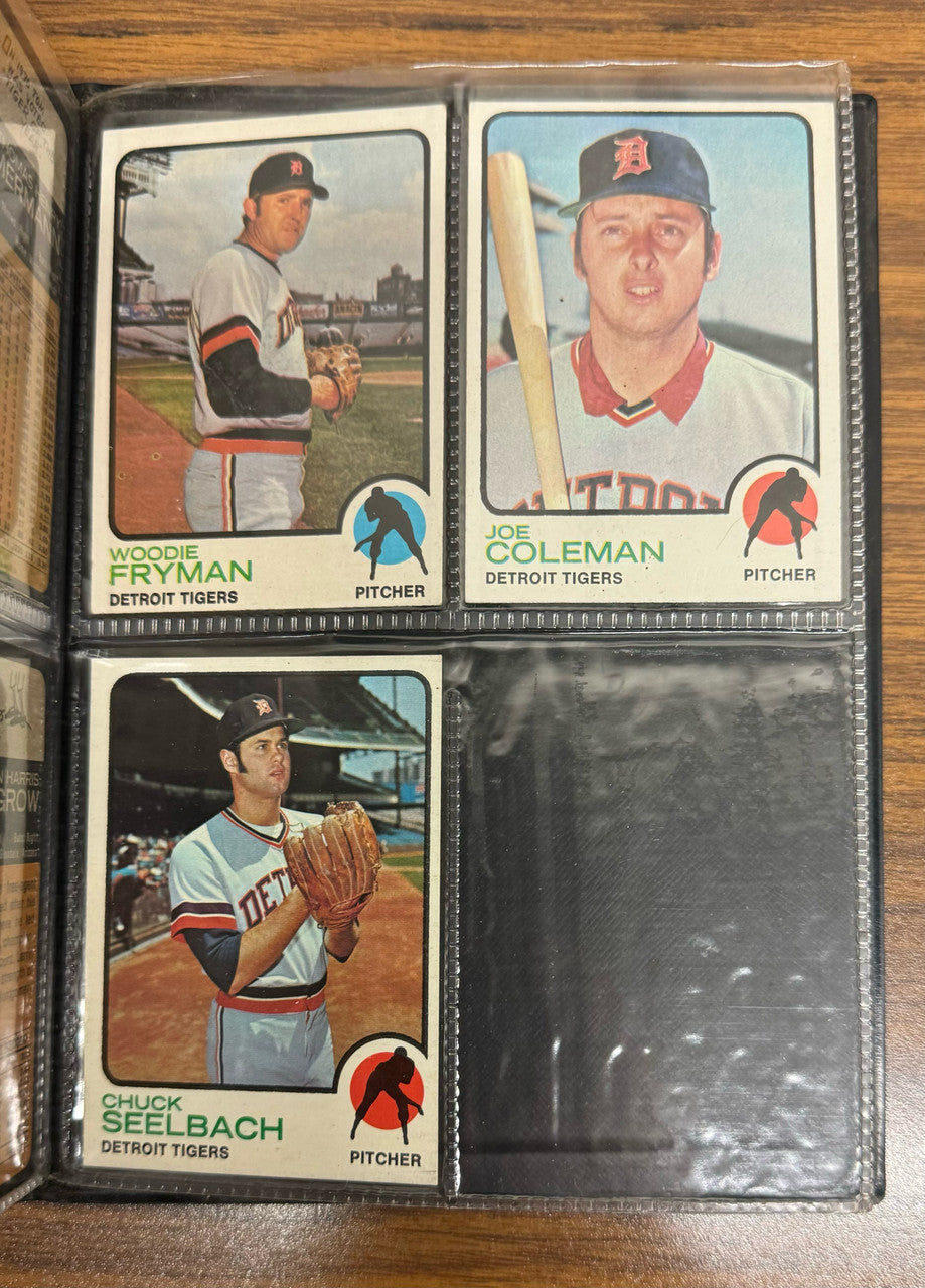 1973 Detroit Tigers Team Complete Set (30 Cards) EX With Album