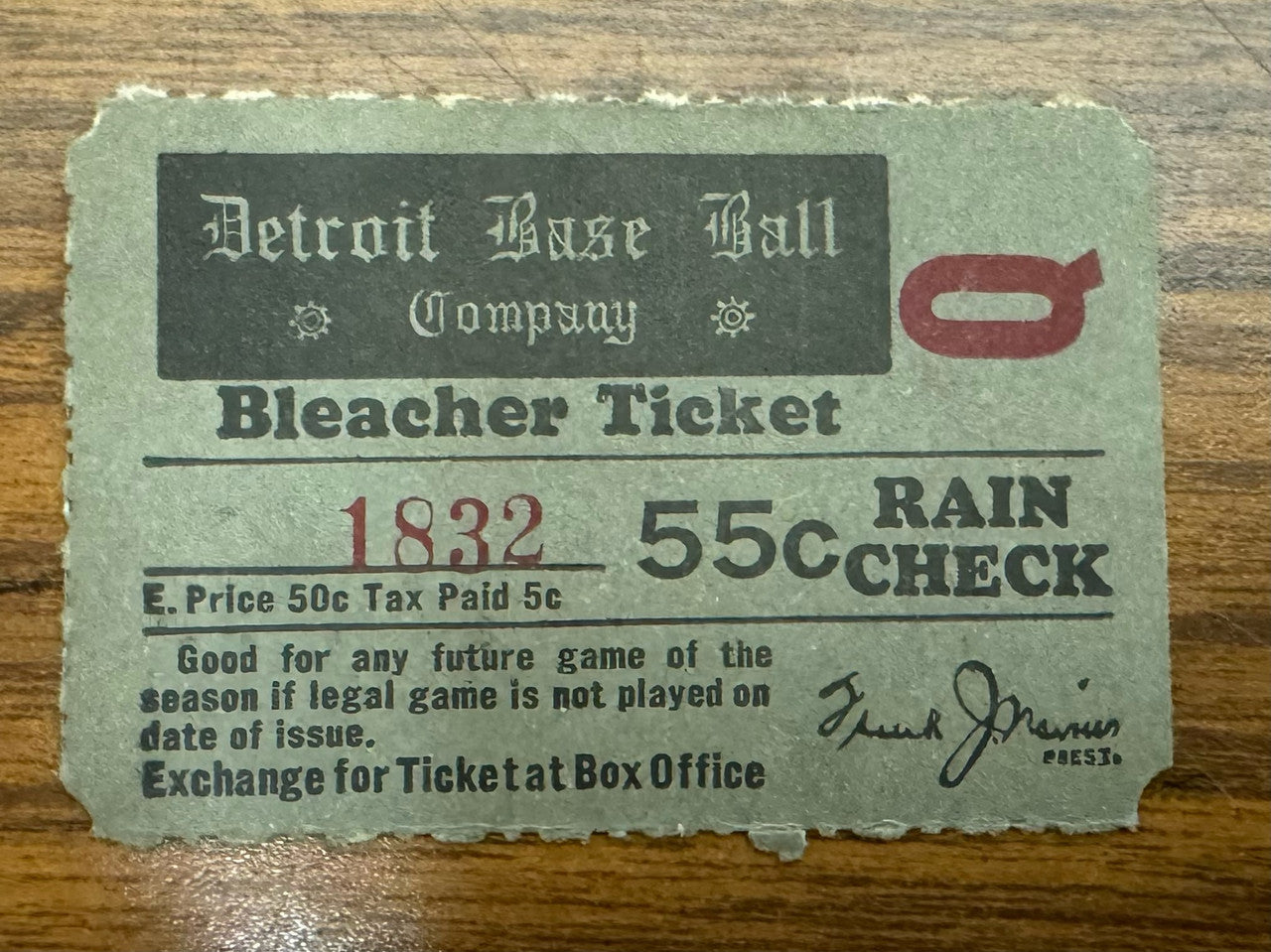 1935 Detroit Tigers vs New York Yankees Score Card Lou Gehrig w/ Ticket