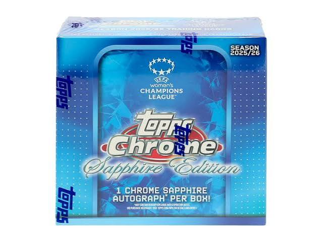 2025-26 Topps Chrome UEFA Women's Champions League Soccer Sapphire Edition Box