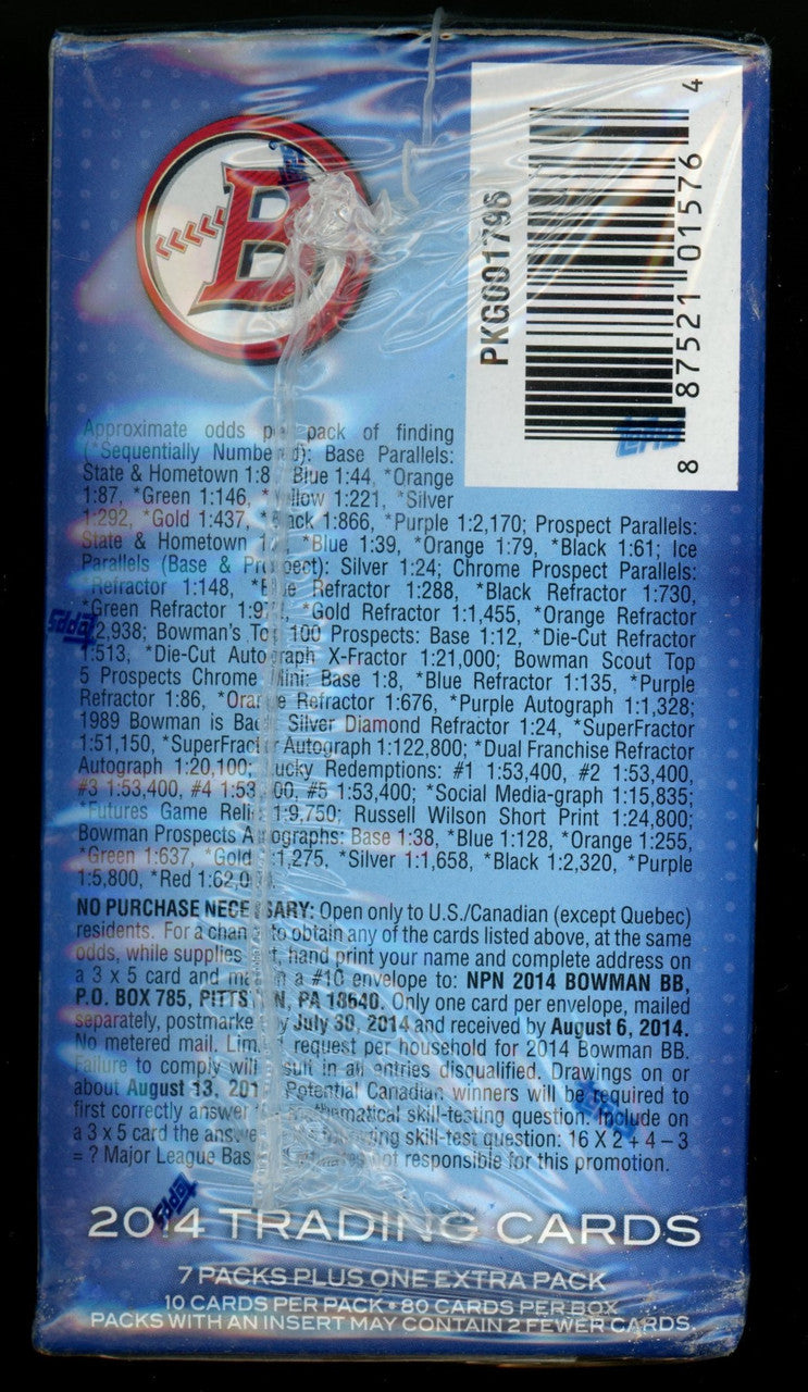 2014 Bowman Baseball Blaster Box Factory Sealed