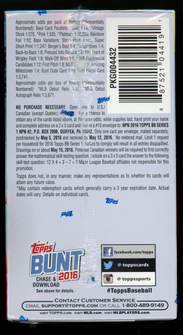 2016 Topps Series 1 Baseball Blaster Box Target Factory Sealed