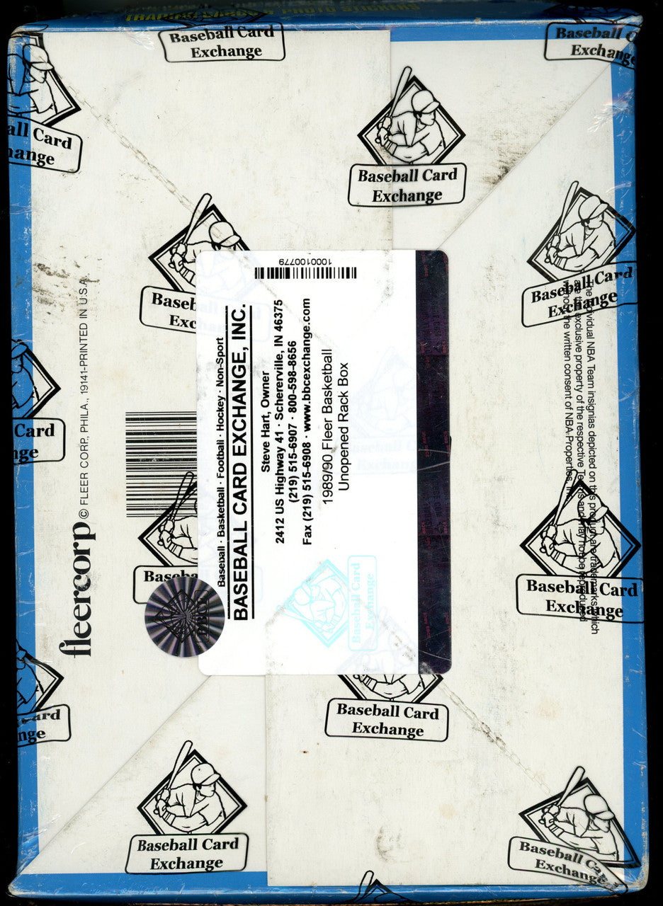 1989-90 Fleer Basketball Rack Wax Box BBCE Wrapped and Sealed (24 packs)