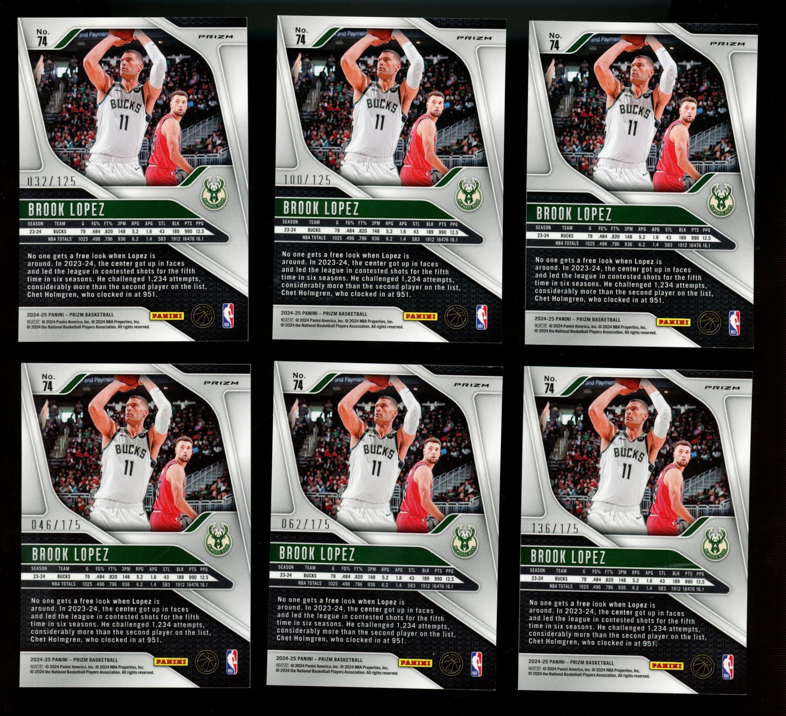 2024-25 Panini Prizm Brook Lopez #74 (Lot Of 25)