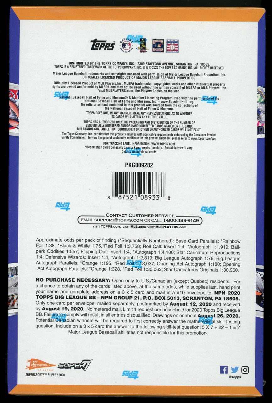 2020 Topps Big League Baseball Collector's Hobby Box Factory Sealed
