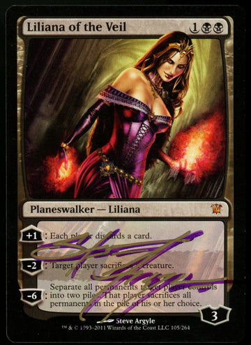 Magic Liliana of the Veil Innistrad #105 Signed Autographed by Steve Argyle (B)