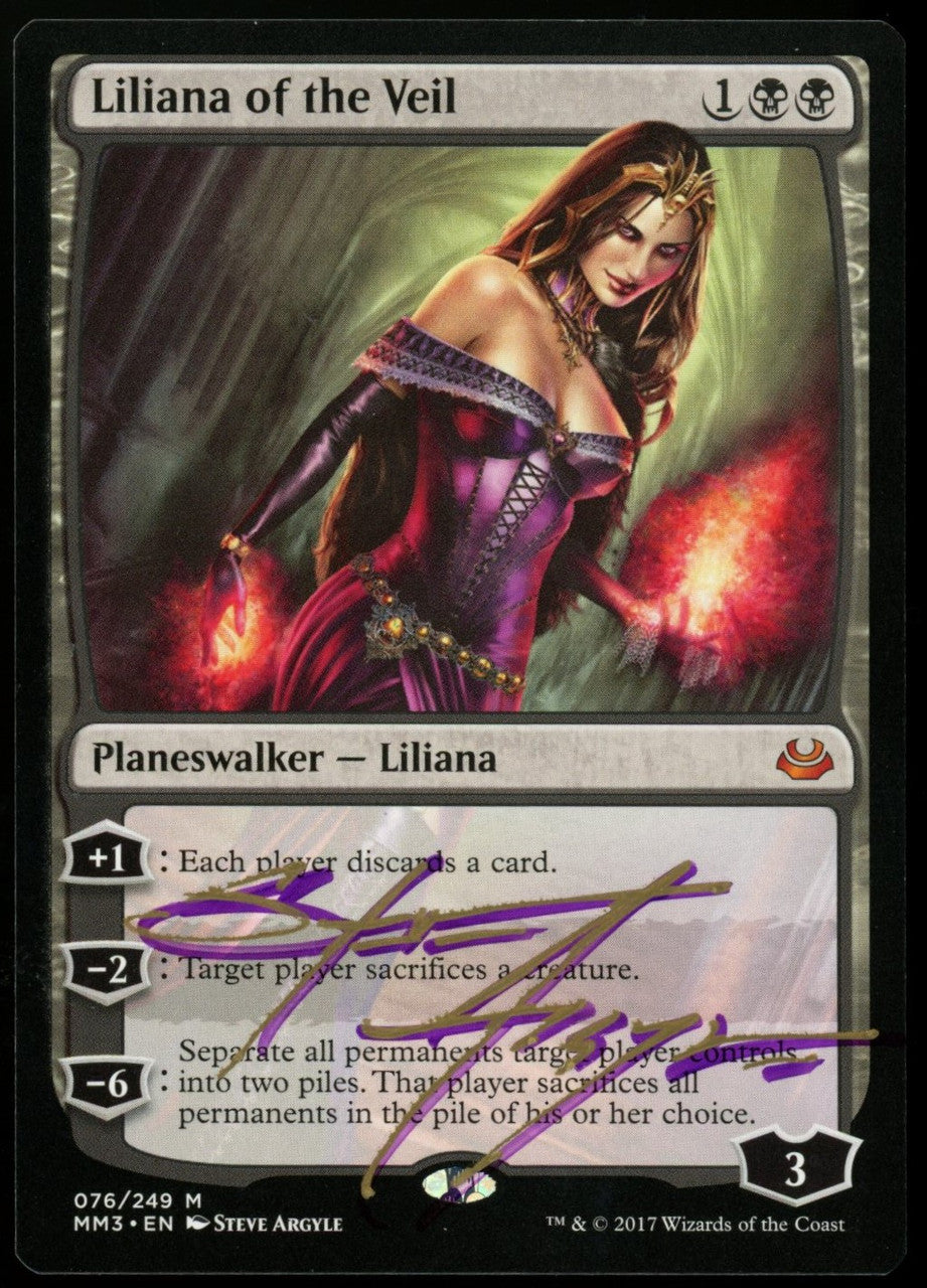 Magic Liliana of the Veil Modern Masters 2017 Signed Autographed by Steve Argyle