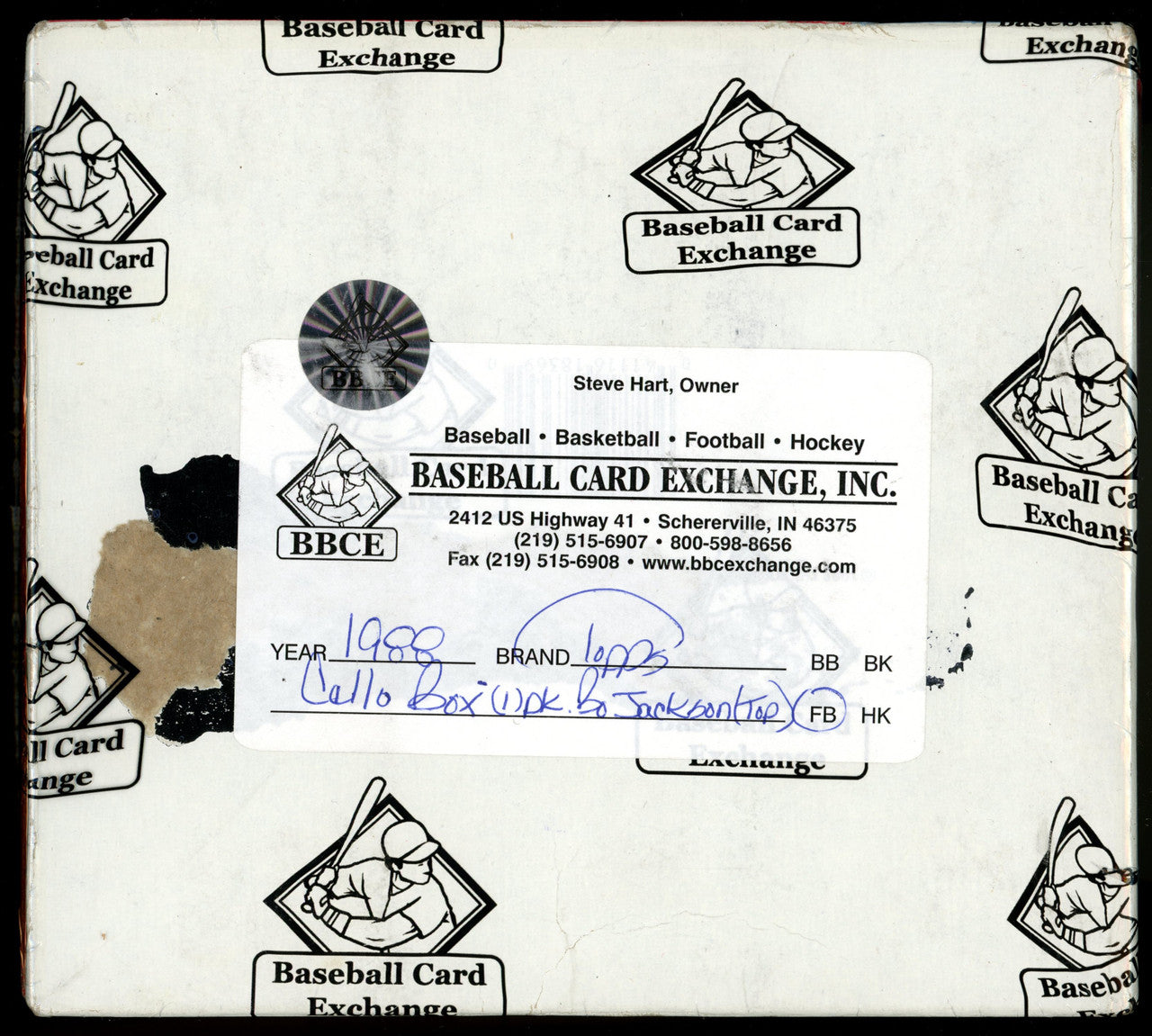 1988 Topps Football Cello Box w/ Bo Jackson On Top 1 Pack BBCE Wrapped Sealed