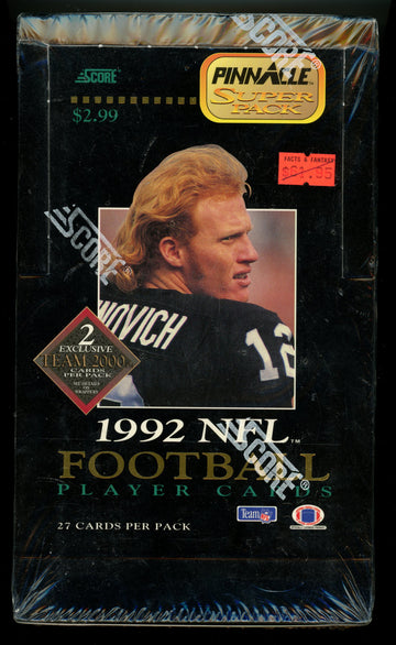 1992 Pinnacle Football Super Pack Box Factory Sealed
