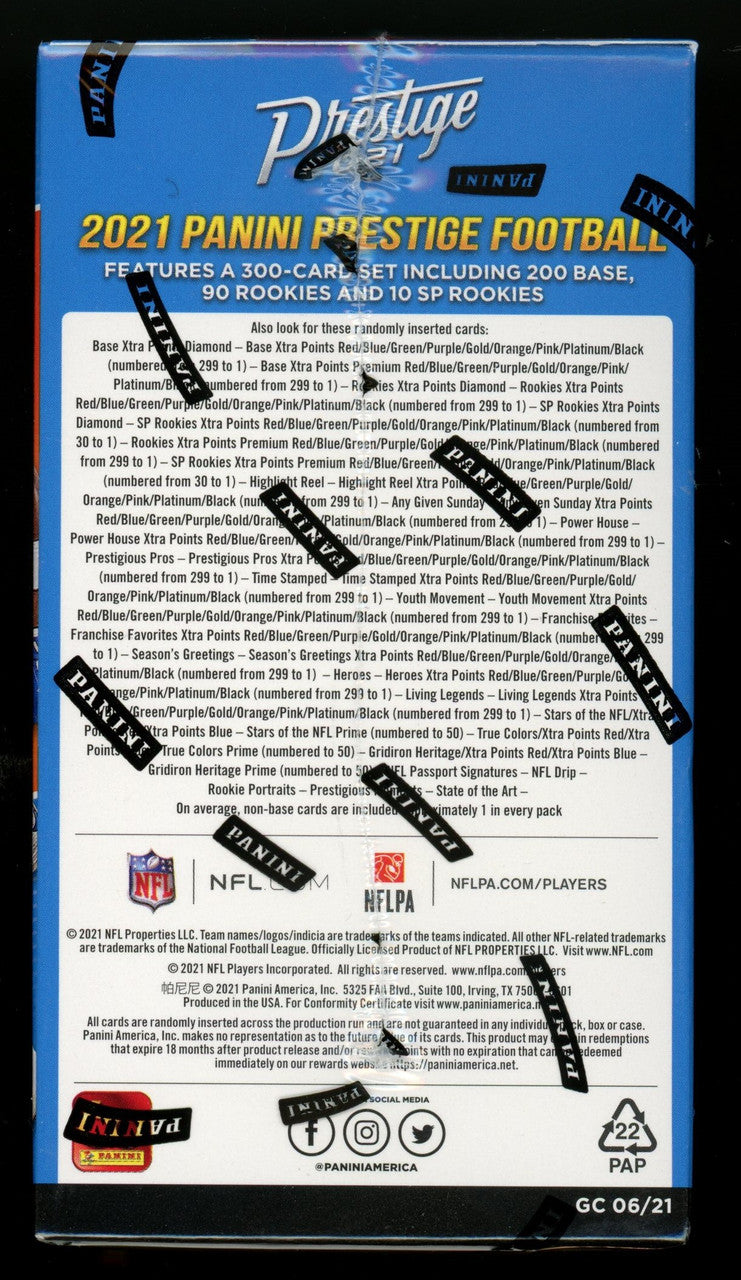 2021 Panini Prestige Football Blaster Box Factory Sealed