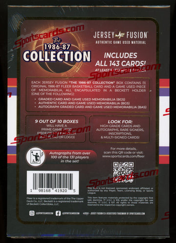 2024 Jersey Fusion 1986-87 Fleer Collection Basketball Pack