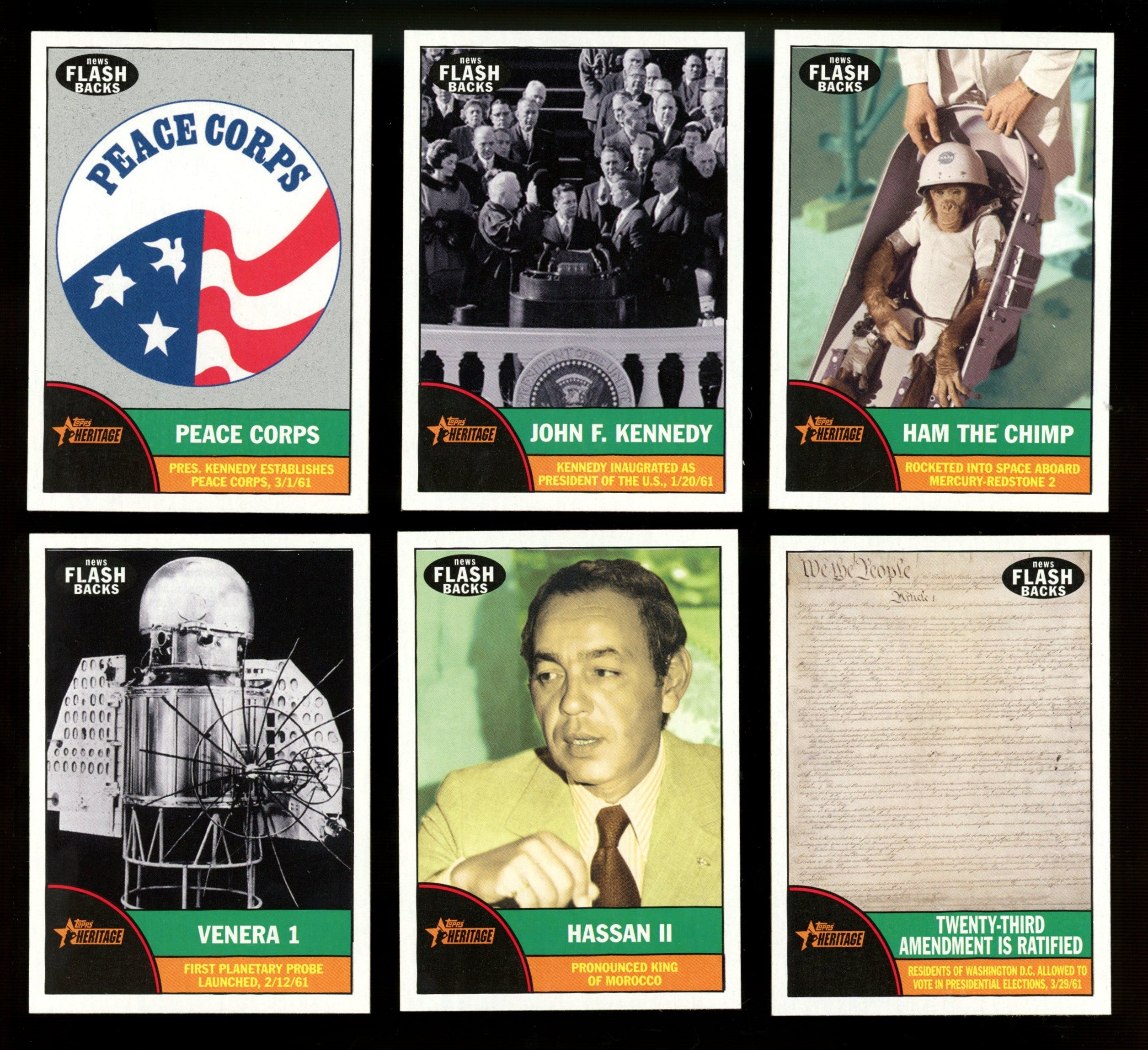 2010 Topps Heritage Baseball Flashbacks & News Complete Sets (10/10) & (10/10)