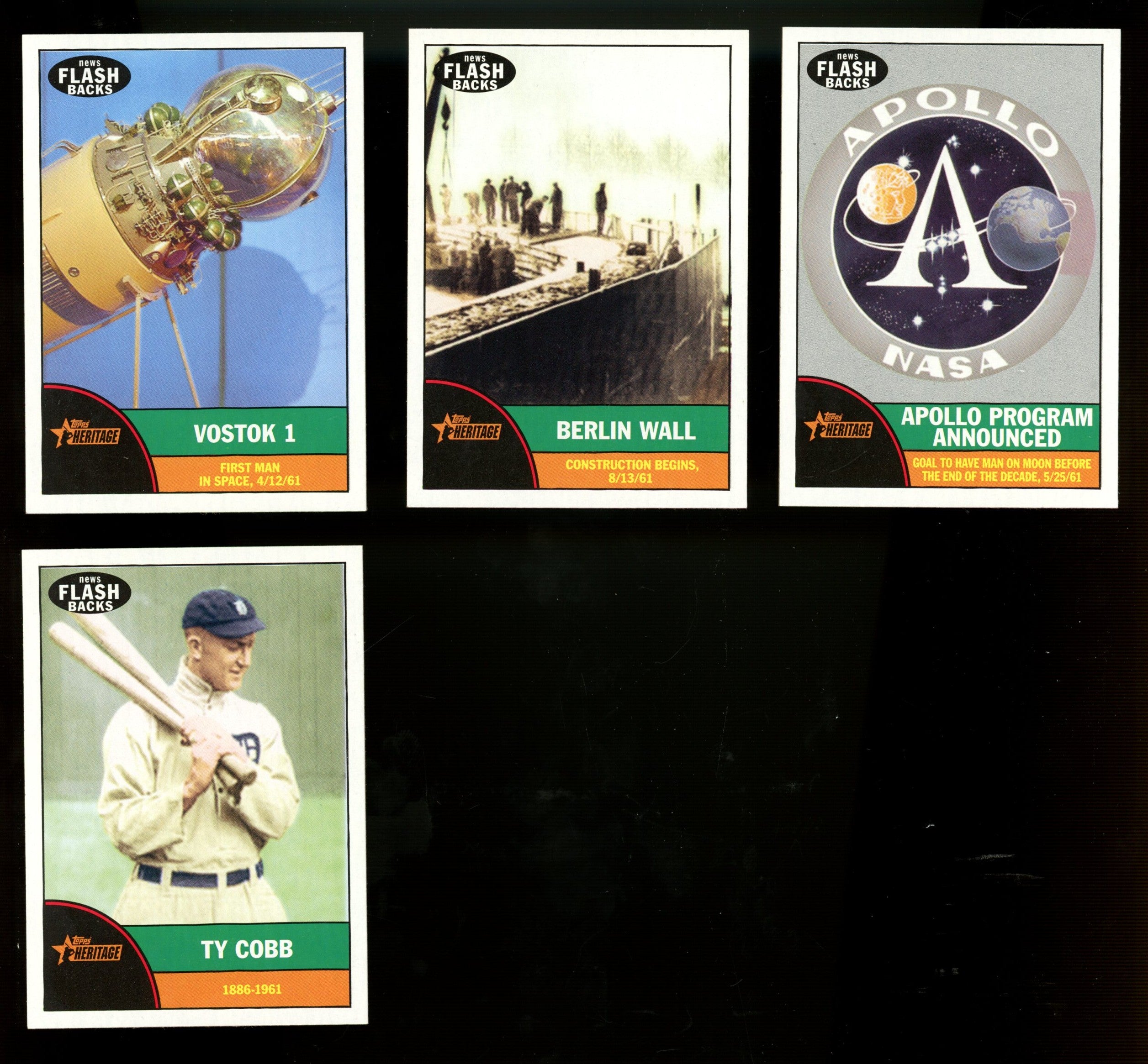 2010 Topps Heritage Baseball Flashbacks & News Complete Sets (10/10) & (10/10)