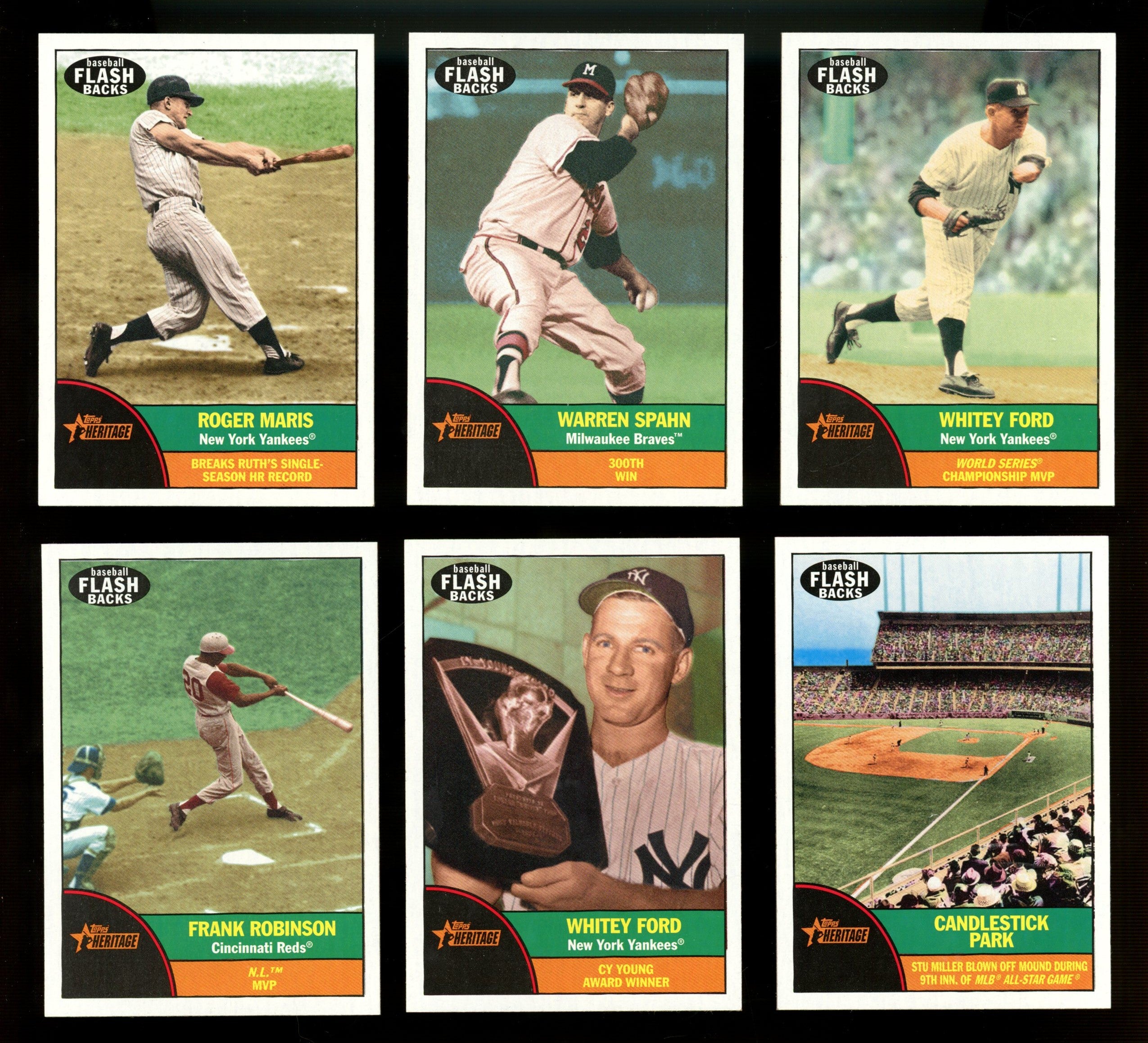 2010 Topps Heritage Baseball Flashbacks & News Complete Sets (10/10) & (10/10)