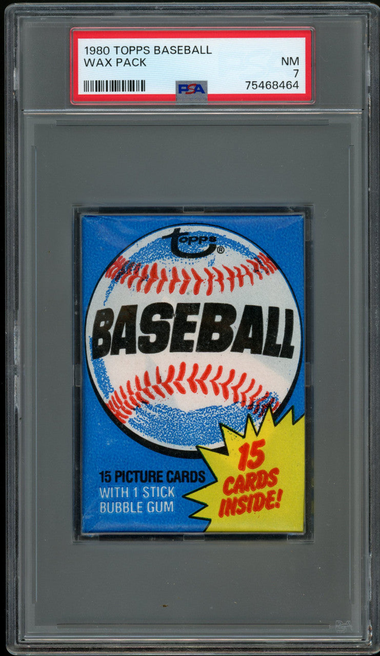 1980 Topps Baseball Wax Pack PSA 7