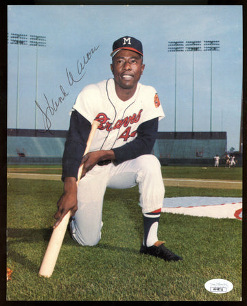 Hank Aaron Signed Autographed 8x10 Photo JSA